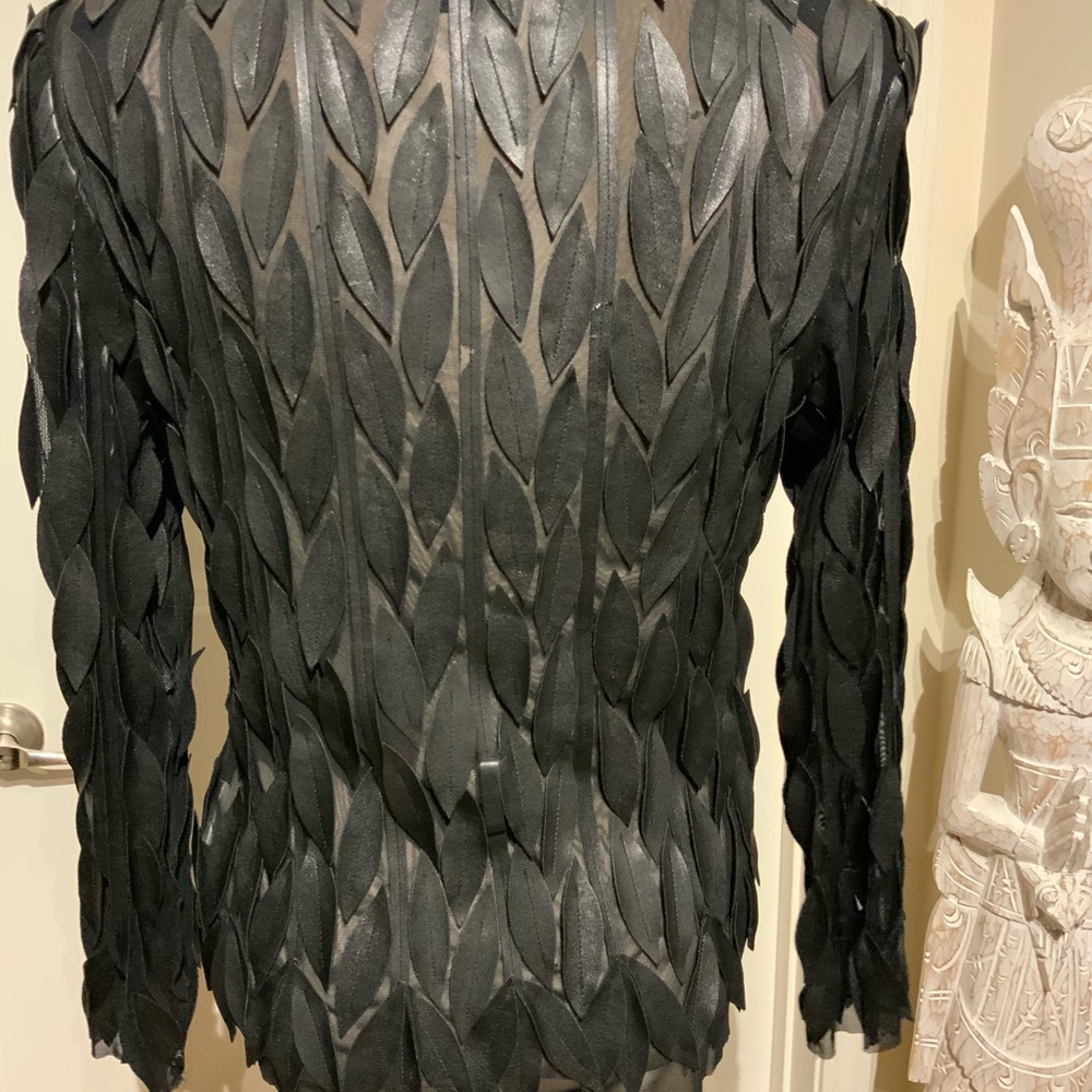 Frank Lyman Leather Leaf Patchwork Jacket - image 3